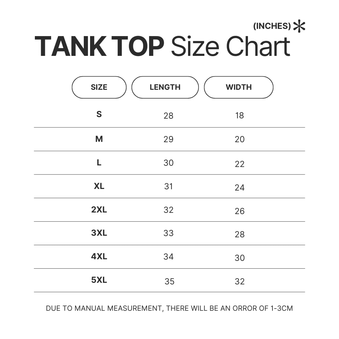Tank Top Size Chart - Frasier Merch