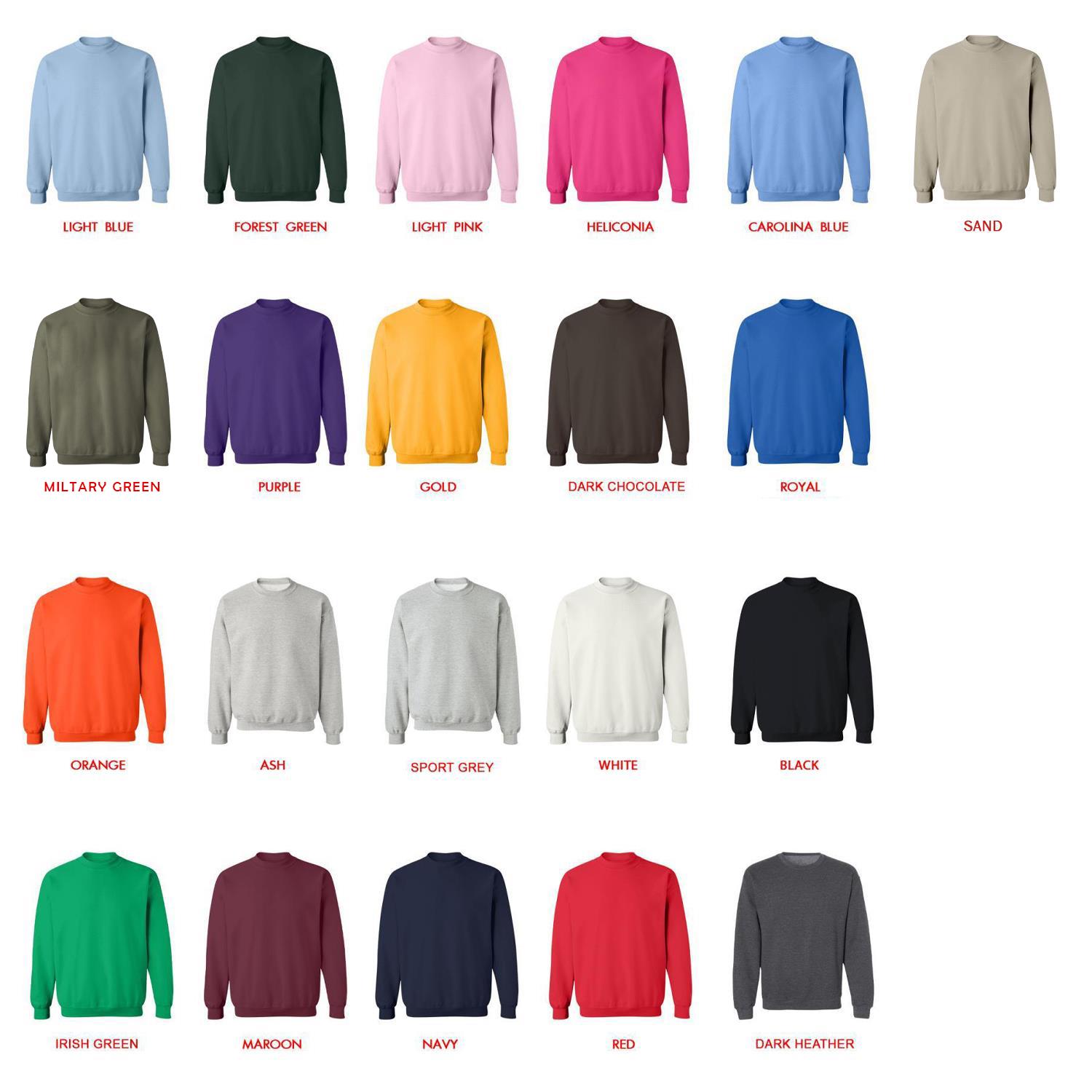 sweatshirt color chart - Frasier Merch