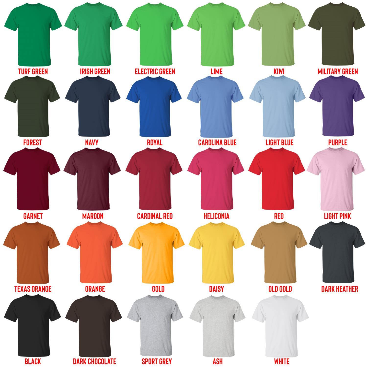 t shirt color chart - Frasier Merch