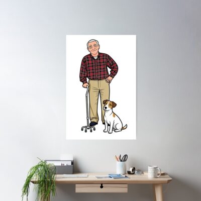 Alternative view of Frasier Martin Crane And Eddie The Dog Poster