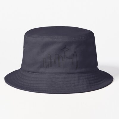 Seattle Skyline Black Bucket Hat