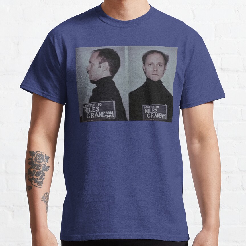 Niles Crane Mugshot Fraiser T-Shirt - Image 2