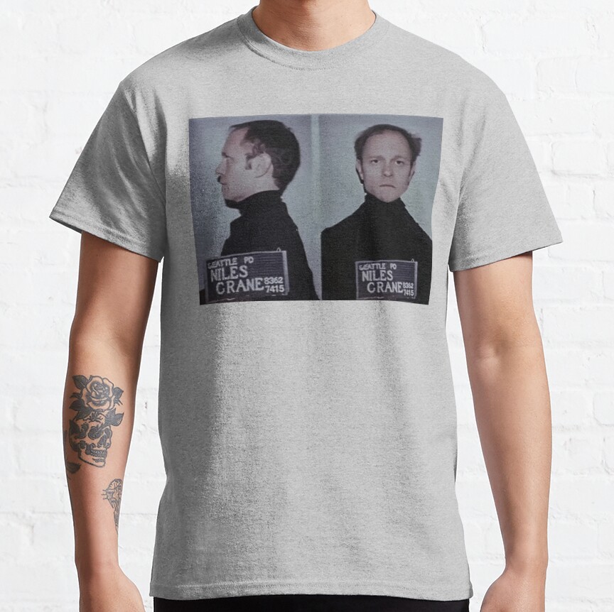 Niles Crane Mugshot Fraiser T-Shirt - Image 7