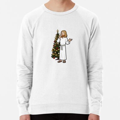 Alternative view of Niles Crane Merry Christmas Mrs Moskowitz Sweatshirt