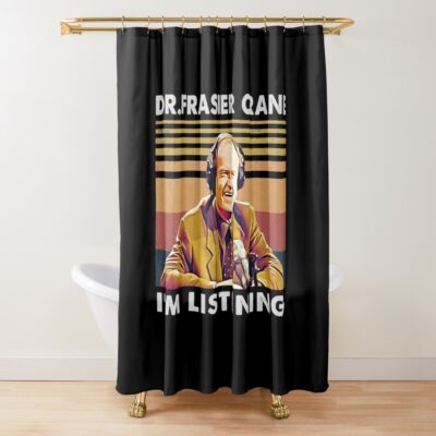 Retro I Am Listening Dr Frasier Shower Curtain